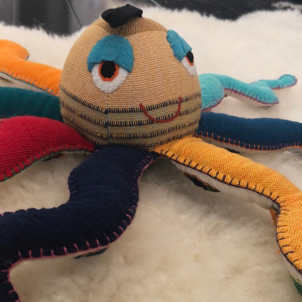 The Cutest Octopus Stuffy Ever! -Barbara Samsoni -Handmade -Handwoven -Hand Dyed
